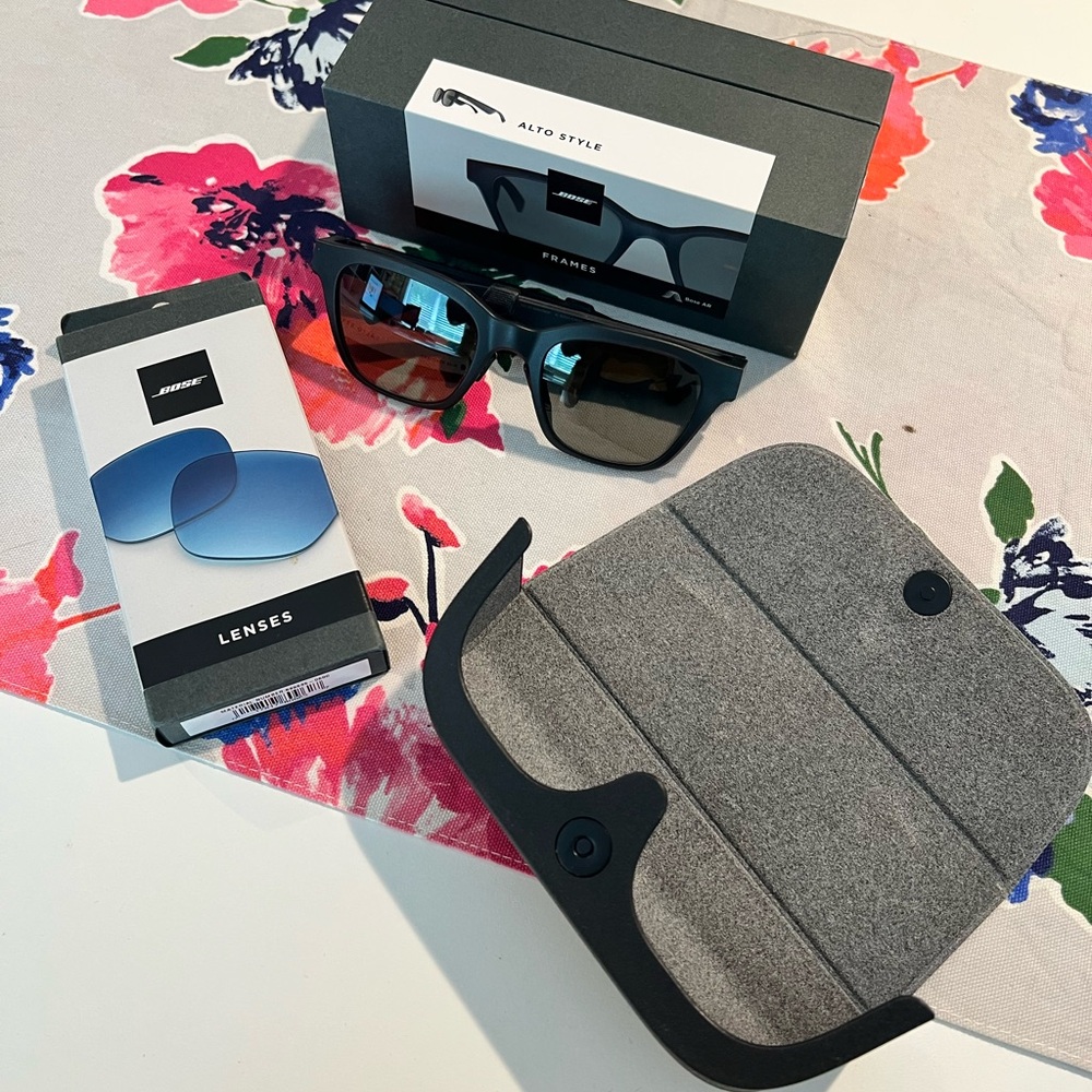 Bose Audio Sunglasses with Black Frames and Blue Lenses